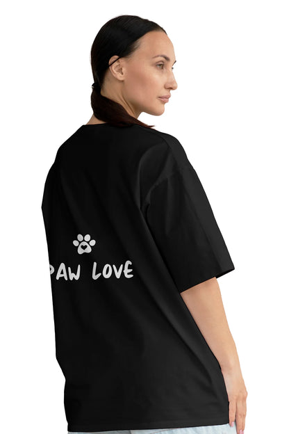 Patili Dostlar Baskılı Oversize Tişört 🐶🐱 (Unisex, %100 Pamuk)