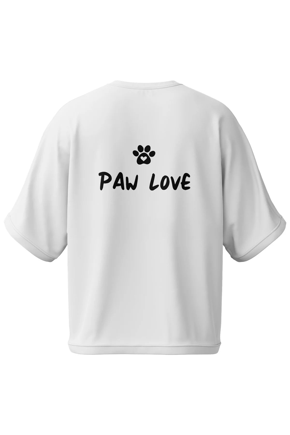 Patili Dostlar Baskılı Oversize Tişört 🐶🐱 (Unisex, %100 Pamuk)