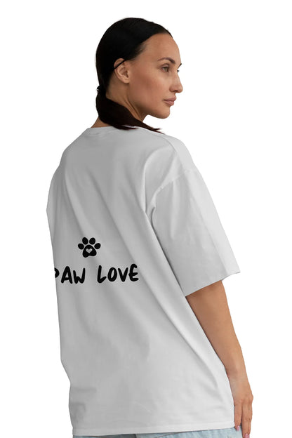 Patili Dostlar Baskılı Oversize Tişört 🐶🐱 (Unisex, %100 Pamuk)